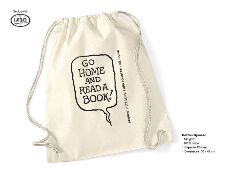 T-shirt femme coton organic série "Go Home And Read a Book" - Illustration Crumb, par l'atelier-OCF