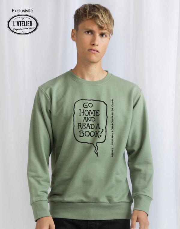 T-shirt femme coton organic série "Go Home And Read a Book" - Illustration Crumb, par l'atelier-OCF